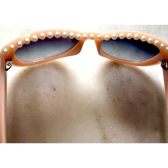 Chanel PINK SHELL FLESH Color 6040H 714/S7 Sunglasses Peek A Boo Pearls CAT EYE - Picture 9 of 16
